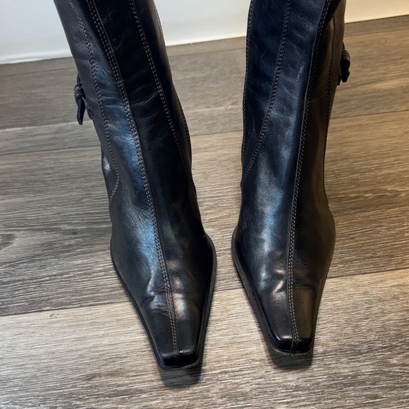 Nannini Black Italian leather Heeled Boots woman’s size 39 (j75) - Picture 5 of 14